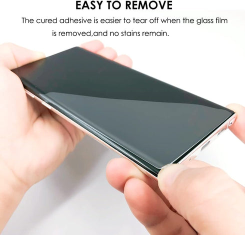 Galaxy Note 10 Plus Tempered Glass Screen Protector - UV Set 3 Pack, Scratch Repair, Fingerprint-ID Compatible
