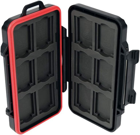 PROfezzion 24 Slots SD Card Holder, Water-Resistant & Anti Shock Memory Card Case