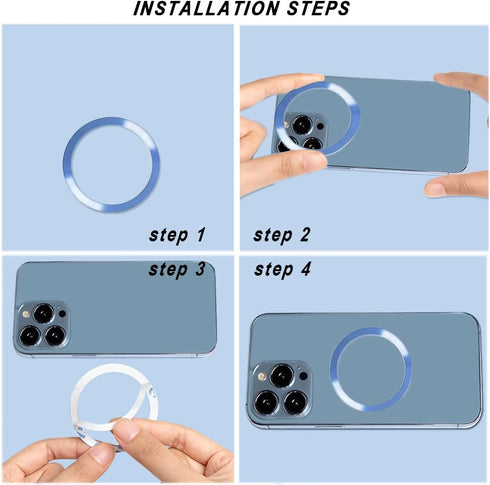 10 Pcs Metal Ring for Magnetic Wireless Charger, 2 Styles, Universal Ultra Thin CD Stripe Round Ring Sticker Conversion