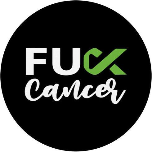 Cursive Fuck Non Hodgkin's Lymphoma Green Ribbon Cancer PopSockets PopGrip: Swappable Grip for Tablets & Phones