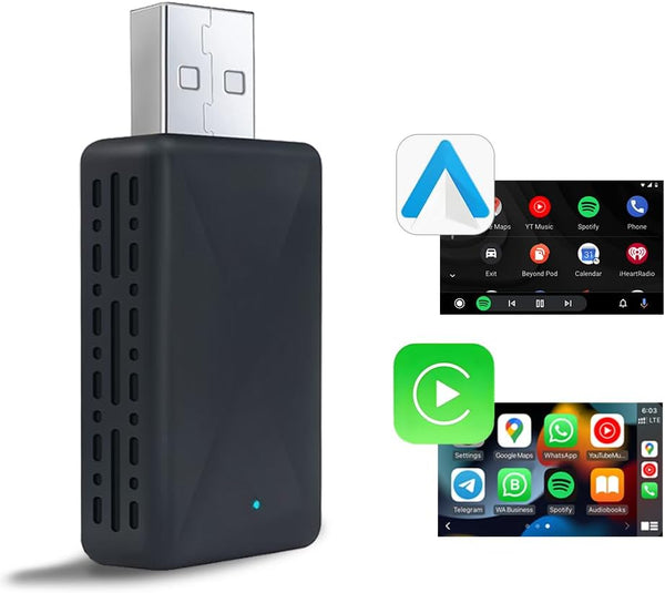YNF Wireless Carplay/Android Auto 2-in-1 Adapter, Plug and Play Mini Version for iPhone and Android Phones of iOS