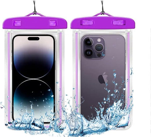 Waterproof Phone Case, Pouch for Smart Phone, Compatible with iPhone 14/13/12/11 Pro Max/XS Plus, IPX8 Dry Bag (Purple)