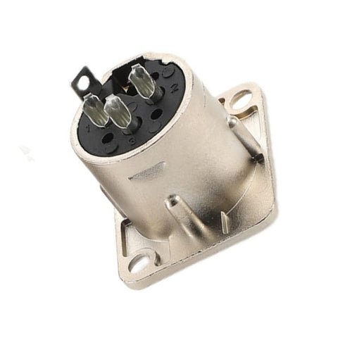 XLR Female Jack 3 Pin Panel Mount, 8 Pcs Audio Speaker Microphone Connector with Silver Metal Housing