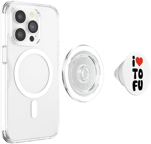 Powered by Tofu Press Merch I Want Tofu Tonight Tofu Costume Vegan Valentines Day Tofu PopSockets PopGrip for MagSafe