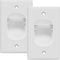 TOPGREENER Recessed Low Voltage Cable Wall Plate, 1-Gang 4.50" x 2.75", White, 2 Pack