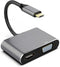 Fonus USB C to HDMI VGA Adapter Video Splitter HDTV Cable Compatible with
