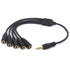 3.5mm Headset Splitter, 5 Way 1/8" 1 Male to 5 Female TRS Stereo Jack Audio Extension Cable Cord