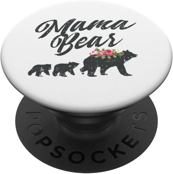Mama Bear Family Cute Floral Gift for Mothers Day PopSockets Swappable PopGrip