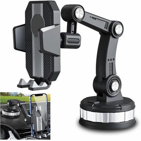 360 Rotatable Car Phone Holder, Suction Cup Mount for All Phones, Car Bracket for Windshield