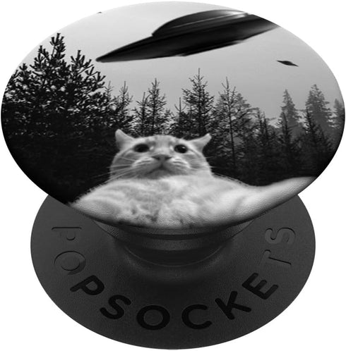 Alien Cat UFO Funny Cat PopSockets Standard PopGrip