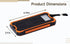 wkao 10000Mah, Solar Power Bank Orange, Dual USB Output, Shockproof & Dustproof with Led Flashlight & Carabiner