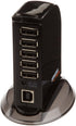 Amazon Basics 7 2.0 5V/4A Port USB Hub Tower with Power Adapter, Plug and Play, Charging Ports, Black