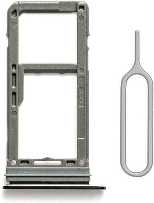 SIM Card Tray Holder Replacement for Samsung Galaxy S8 and S8 Plus, Black Waterproof Rubber Ring and Eject Pin