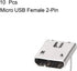 uxcell 10PCS Micro USB Female Socket Connector 2-Pin DIP 90 Degree Replacement Adapter