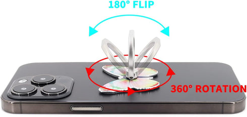 LaMignonne 360 180 Butterfly Cell Phone Ring Holder Finger Ring Grip Stand Rotation Flip Universal Kickstand Compatible