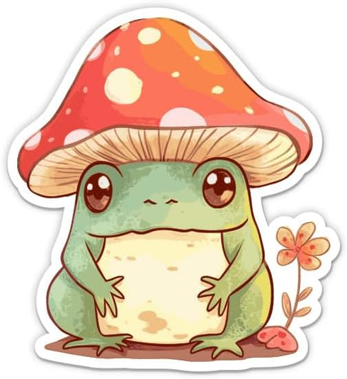Sticker Mine Mushroom Frog Sticker - 3" Laptop Sticker - Waterproof Vinyl for Car,