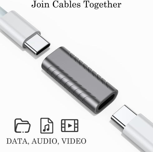AuviPal USB C Coupler (2 Pack), USB Type C Female to Female Adapter Extender Support up to 40Gbps Data Transfer, 100W Power Delivery and 8K@60Hz Video Pass Through