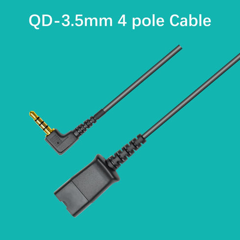 3.5mm Headset Adapter Cable for Plantronics QD, Compatible with Android Smartphones, Tablets, Mac Laptops
