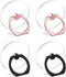 Cell Phone Ring Holder Stand Transparent Finger Grip Loop 360 Degree Rotation (2 Rose Gold 2 Black, Round)