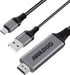 USB C to HDMI Adapter with Charging Cable, 4K 30Hz Compatible with MacBook 2018, iPad Pro, 6.6FT (Black)
