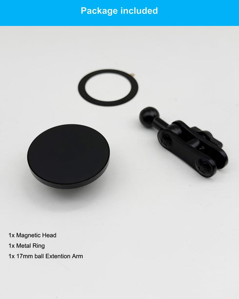 QZAPZU 17mm 360 12-17 2.12 Inch Aluminum Magnetic Car Mount Base with Ball Mount Extension Adapter, Rotation Phone