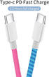 URIZONS 2-Pack Braided USB C Earphones with Mic + USB C to USB C PD Charging Cables, Colorful Earbuds