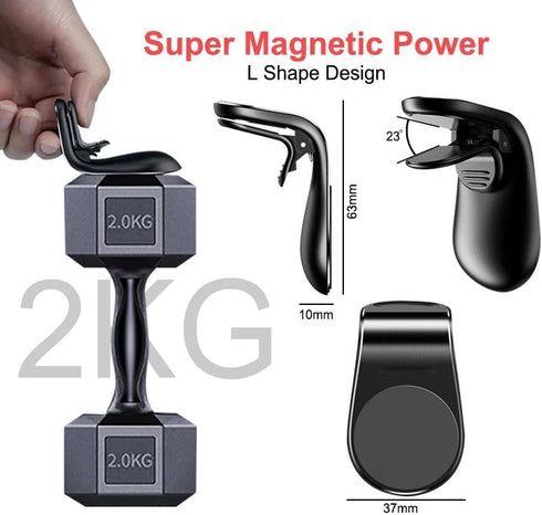 Magnetic Phone Holder for Car, Securely Clips to Air Vent, Universal Magnetic Phone Mount for Car Accessories