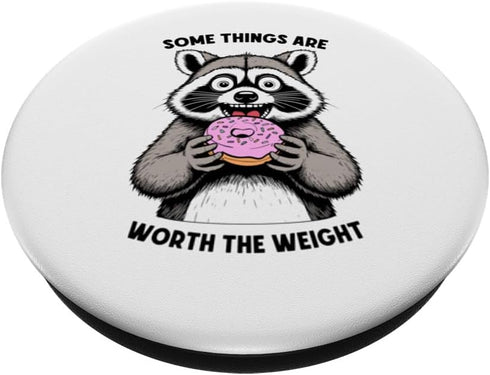Donut Lover Raccoon Funny Pink Doughnut Sprinkles Donuts PopSockets Standard PopGrip