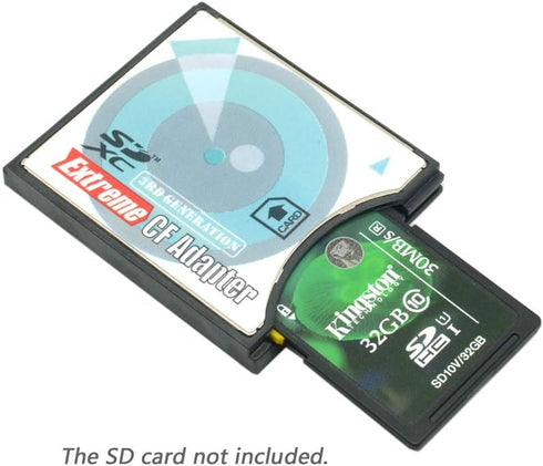 Abuycs SD/SDHC/MMC/Eye-Fi 50D, 5D 5D 7D D200, D300, D900 Extreme Speed Card to Compact Flash CF Type II Adapter