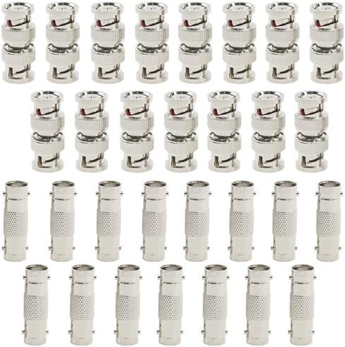 WMYCONGCONG 30 PCS BNC Connectors, Female to Female & Male to Male Coupler Adapter for CCTV Camera