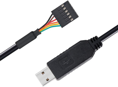 DTech USB to TTL Serial 5V Adapter Cable with FTDI FT232RL Chip, 6 Pin 0.1 inch Pitch Female Socket Header for Windows