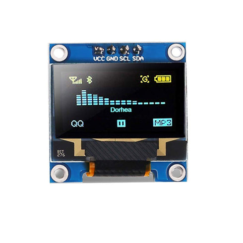 6PCS 0.96 12864 128x64 SSD1306 I2C 0.96 inch 4 Dorhea OLED Display Module Pixel LCD Yellow Blue Driver Board Serial IIC