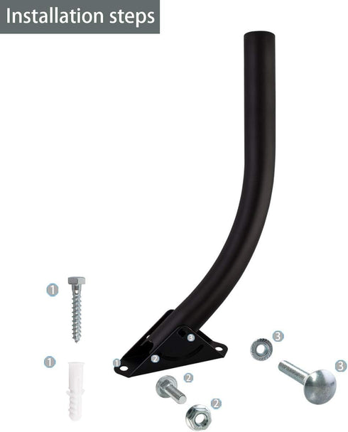 1 Antenna Mount - BY ONE Attic Adjustable Weather Proof Outdoor TV Antenna Mounting Pole Universal Mount Brackets