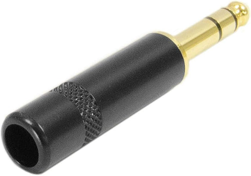 Seismic Audio SAPT253 3-Pole 1/4-Inch Male Stereo Jack Plug, Black and Gold