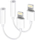 Apple MFi Certified 2 Pack Lightning to 3.5 mm Headphone Jack Adapter for iPhone 14/13/12/11/XR/XS/8/7/iPad.