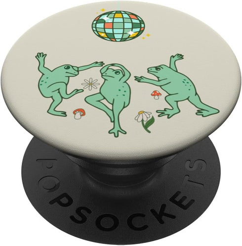 Funny Frog Disco Dance 70s 80s Groovy Hippie Funky PopSockets Standard PopGrip