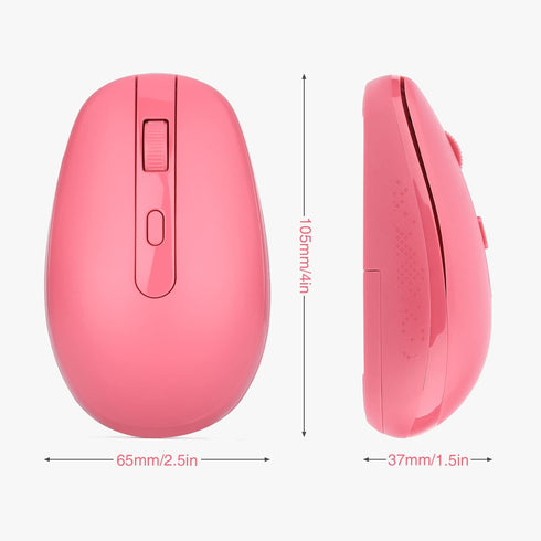 Rii Wireless Mouse RM700 - 2.4G Silent Computer Mouse with USB Nano Receiver, Pink