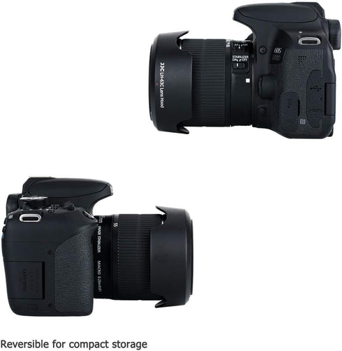 JJC EW-63C Reversible Lens Hood Sun Shade for Canon EOS Rebel T8i T7i T6i T5i SL3 SL2 90D 80D 70D 77D with Kit Lens