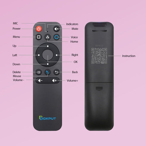 BPR1S Air Mouse Remote Bluetooth Voice Control with 6 Axis Gyro, Full Buttons IR Learning for PC Android TV Box Smart