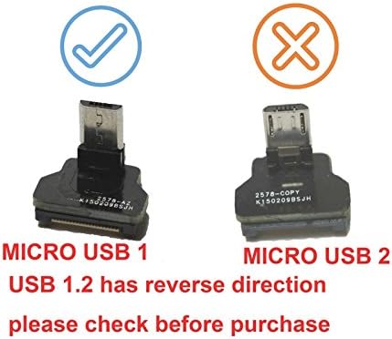Slim Micro USB FPV Flat Slim Thin Ribbon FPC Cable Black 90 Degree Angled to Standard USB A for Charging and Sync (30CM)