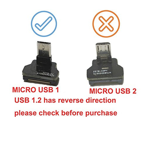 Long Flat Slim Ribbon Micro USB Cable Soft Micro USB 90 Degree Angled Male to Standard USB A Male Straight for sync and Charging Gimbal rig Black (100CM)
