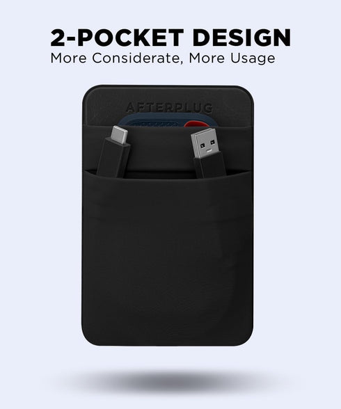 2-Pocket Adhesive Hard Drive Holder for Laptop, Stick-On Pocket Pouch for External Portable SSD, HDD, Slim Mouse