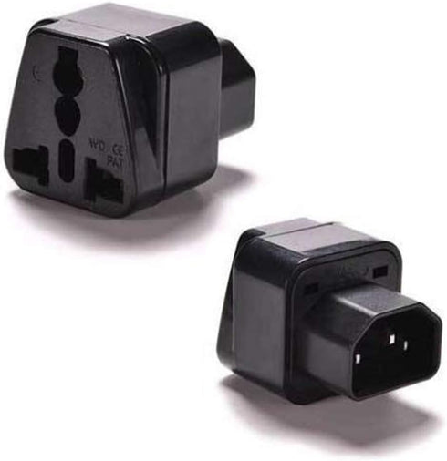 ANRANK IC141320AK UPS Power Adapter, IEC C14 to Universal Female EU US UK AU C13 Socket, 2 Pack