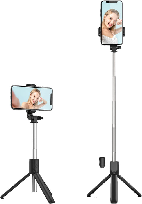 Generic Selfie Stick Tripod with Remote, Telescopic Travel Tripod, Phone with Wireless Remote, Stand, Portable, Sturdy