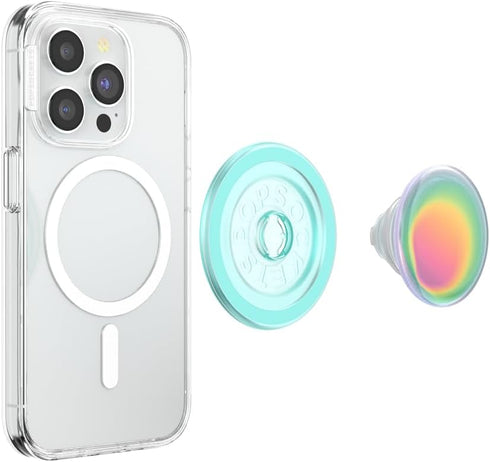 PopSockets Round Phone Grip Compatible with MagSafe, Adapter Ring Included - Boca Aura, Wireless Charging Compatible