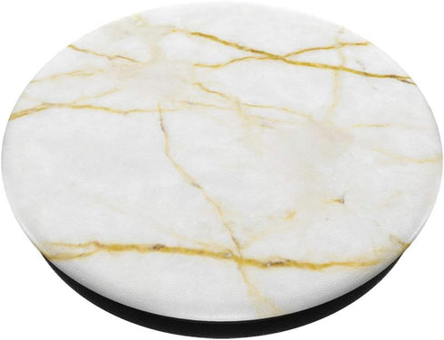 Elegant White Marble-Look - Black Grey Gold - Simple Modern PopSockets PopGrip: Swappable Grip for Phones & Tablets