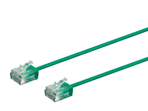Monoprice Cat6 Ethernet Patch Cable, Snagless, 550MHz, UTP, 32AWG, 1 Feet, Green - Micro SlimRun Series