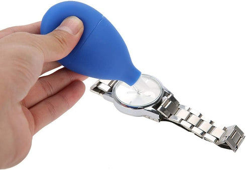 Dust Blower Pump Cleaning Tool for Camera, Watch, Phone, Keyboard, Lens Filter (Black/Blue)
