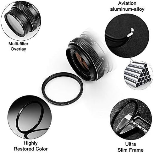 55mm Star Filter 4 Pieces Starburst Lens Filter with Centre Pinch Lens Cap for Canon Nikon Sony