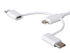 Monoprice 3-in-1 Multiport Charging Cable - USB to USB Micro-B + USB-C + Lightning, 3 Feet, White - Essential Series
